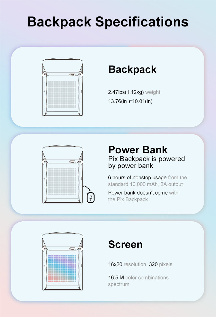 Divoom Pixoo M Backpack 15 inch Smart LED